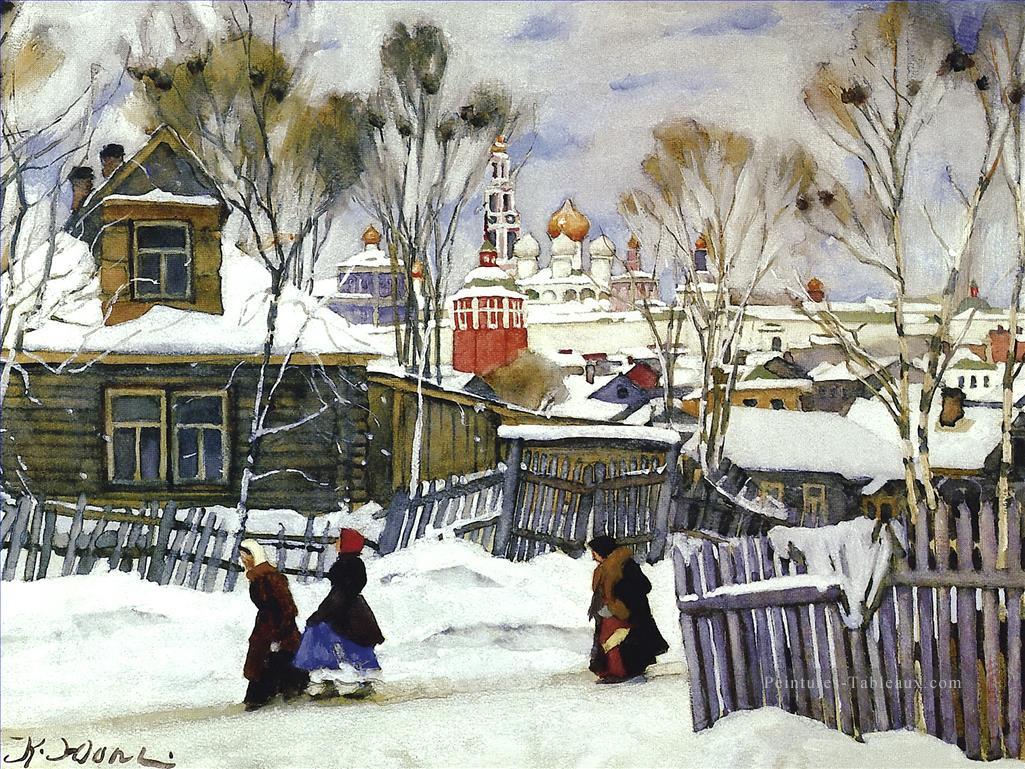 vue du monastère troitse sergiyev 1916 Konstantin Yuon Peintures à l'huile